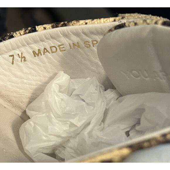 Freda Salvador | Women 7.5 | Tan Eda D’Orsay Snake Print Sneaker Made in Spain - Picture 10 of 10